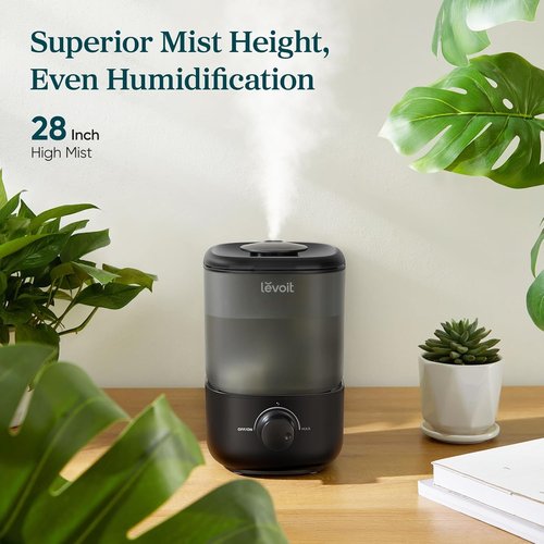 LEVOIT Classic 160 Ultrasonic Cool Mist Humidifier - Easy Fill & Clean, Quiet Operation, 2.5L, Black