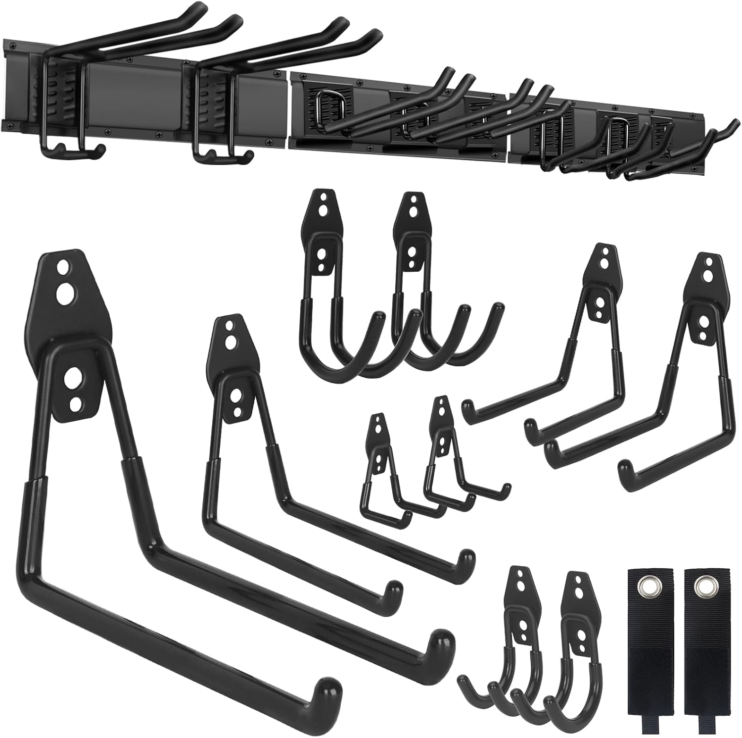 PIYILO Garden Tool Organizer - 48-Inch Heavy Duty Wall Hooks for Ladder, Bike & Tool Storage (23 Pack)