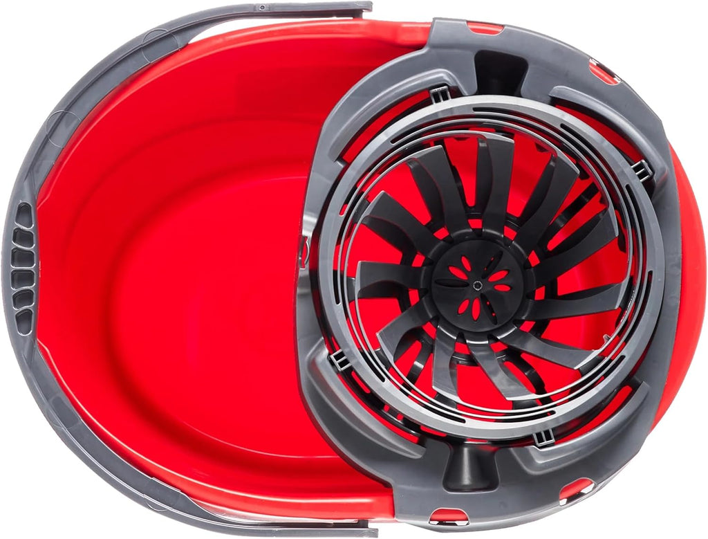 Quick Wring - 2.5 Gallon Mop Bucket with Efficient Wringer - Red Color