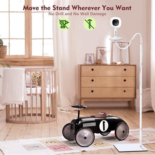 HelloBaby Baby Monitor Floor Stand - Adjustable Height 37.4-69 Inches | Universal Camera Mount for Nursery Safety