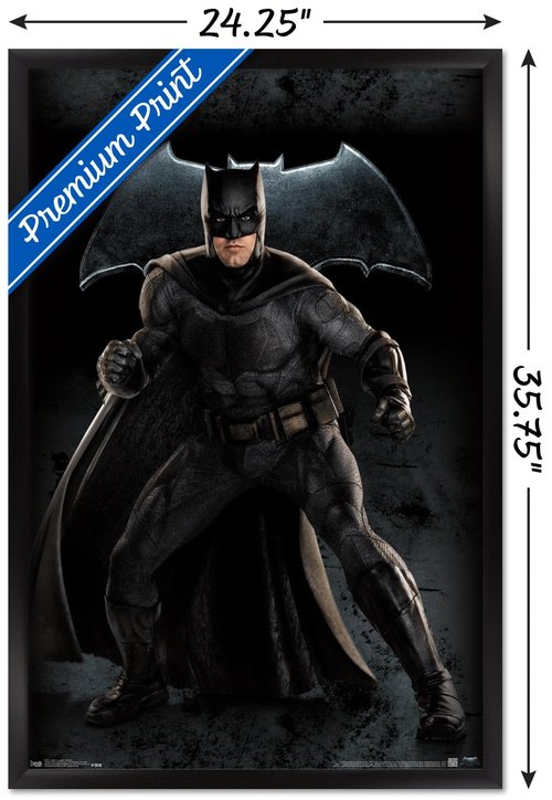 Trends International DC Comics Movie - Justice League - Batman Wall Poster, 22.375" x 34", Black Framed Version
