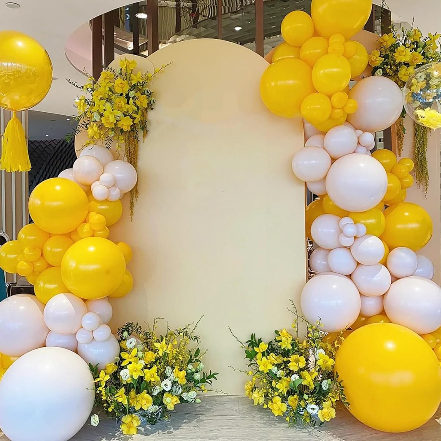 Voircoloria Lemon Yellow Balloon Garland Kit - 90 Pack of 18/12/10/5 Inch Balloons for Weddings, Graduations & Parties