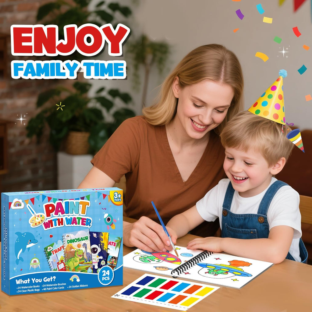 ZMLM 24 Mini Water Coloring Books for Kids - Fun Party Favors for Ages 4-8 | Perfect Birthday Goodie Bag Stuffers