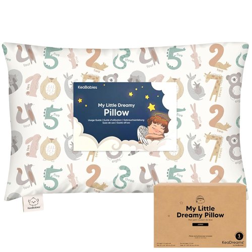KeaBabies Toddler Pillow - Jumbo 14x20 Soft Organic Cotton | Machine Washable for Travel & Toddler Bed Set