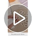 Wooden Curtain Pole Rings with Screw Eye - 45mm Inner Diameter, White (10 Pack)
