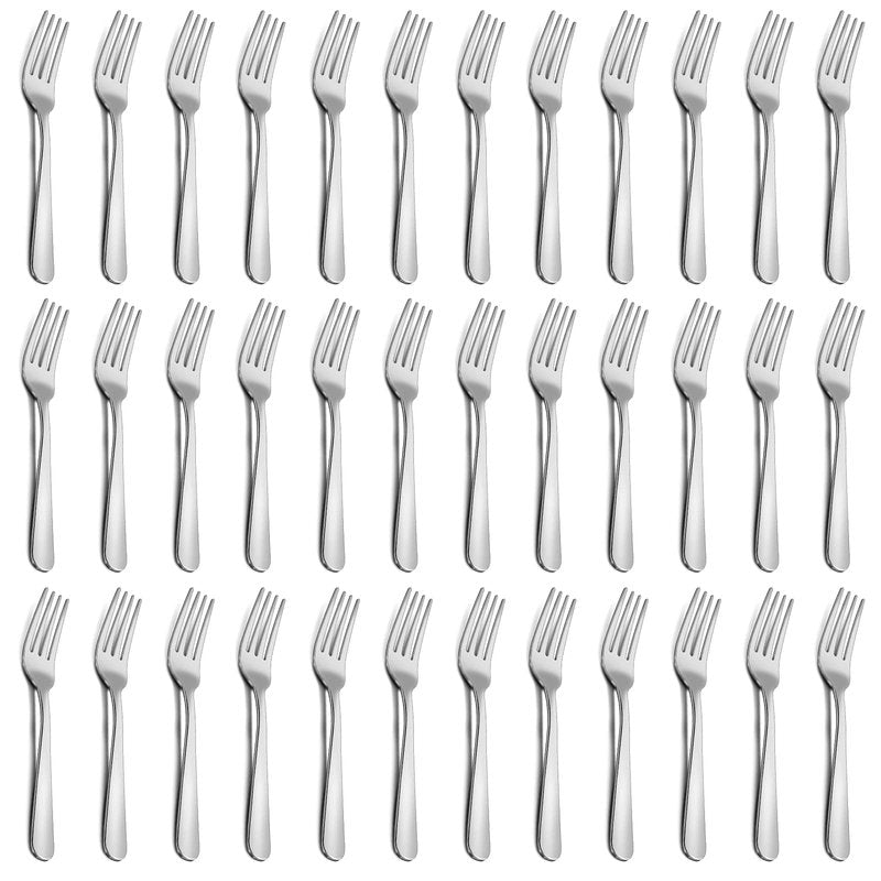 36-Piece Salad Forks Set, Funnydin 5.9" Stainless Steel Forks Silverware, Durable Dessert Forks Set, Cost-effective Small Forks for Home, Kitchen, Restaurant - Mirror Polished, Dishwasher Safe