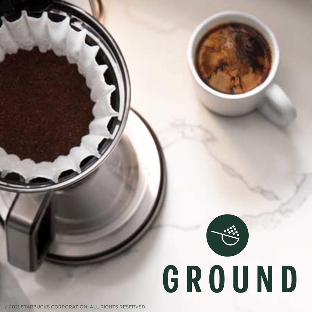 Starbucks Ground Coffee - Dark Roast Italian Blend | Six 18 oz Bags for Hot or Iced Coffee