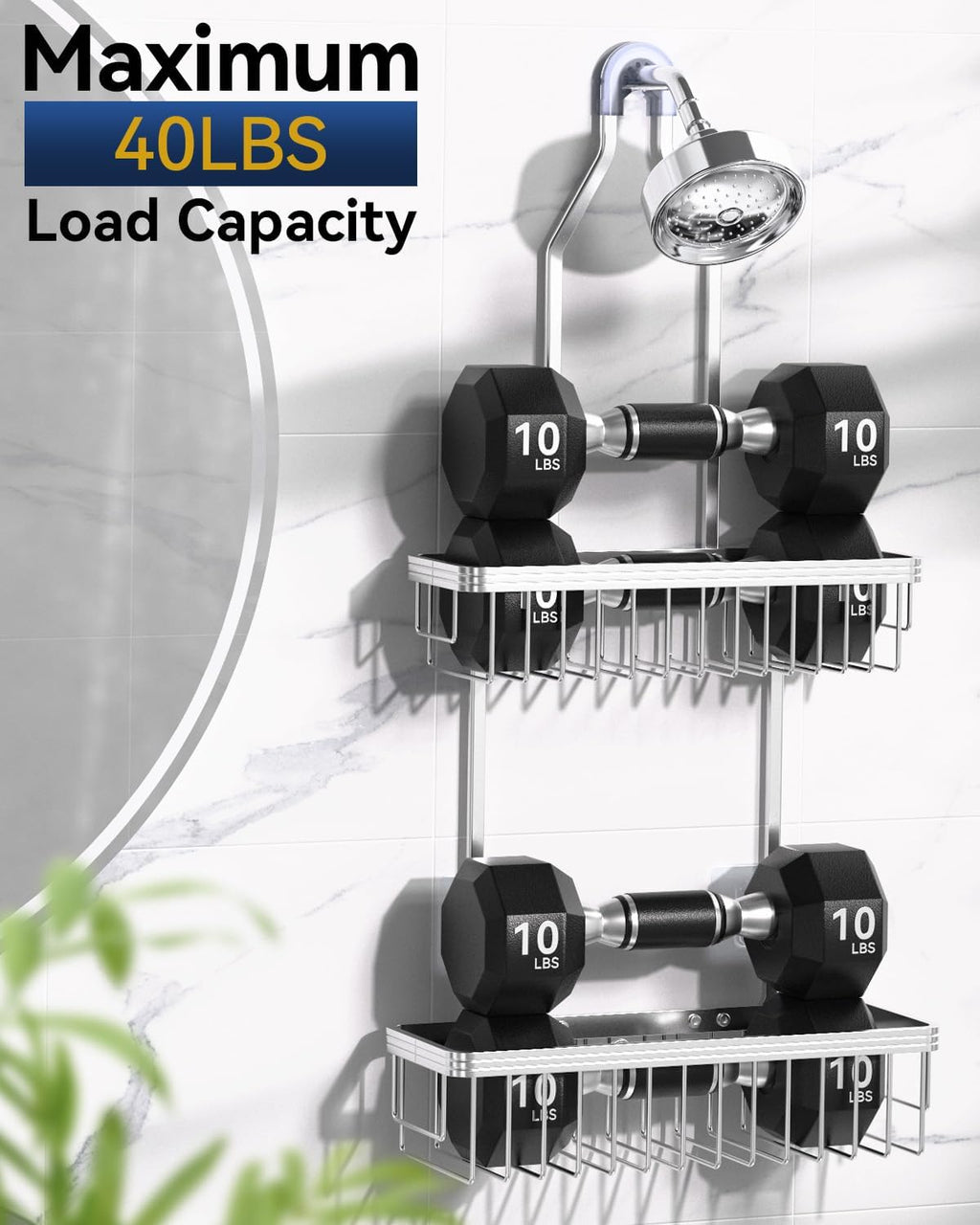 YASONIC 2-Tier Shower Caddy - Space-Saving Hanging Organizer | 3-Pack Corner Storage Solution