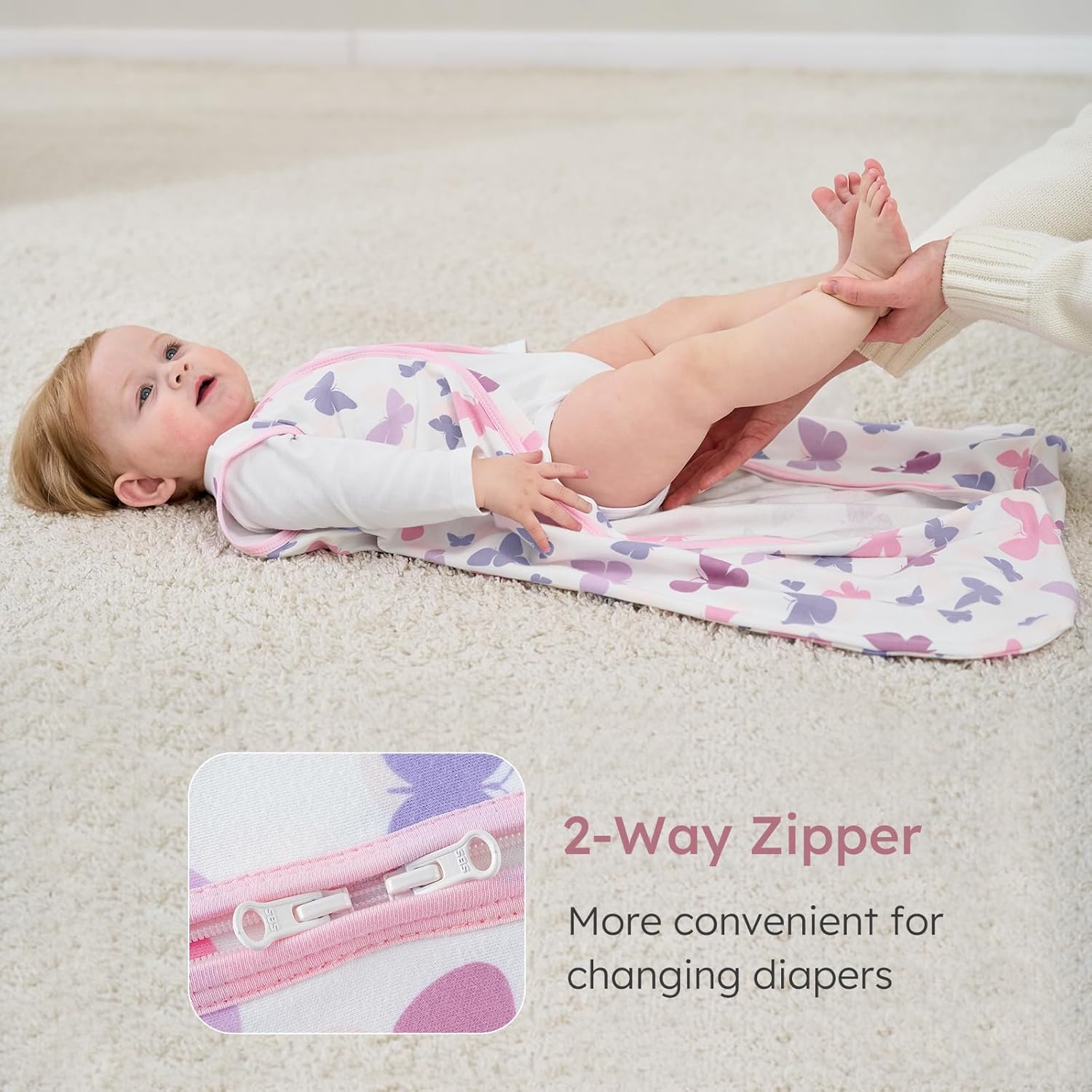 Yoofoss Baby Sleep Sack | 100% Organic Cotton Wearable Blanket for 0-6 Months | 2-Way Zipper, 3 Pack