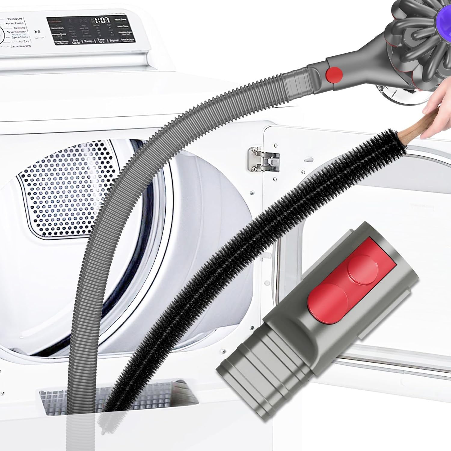 Sealegend Dryer Vent Cleaner Kit - 2 Flexible Brushes for Dyson V7, V8, V10, V11, V15 & More