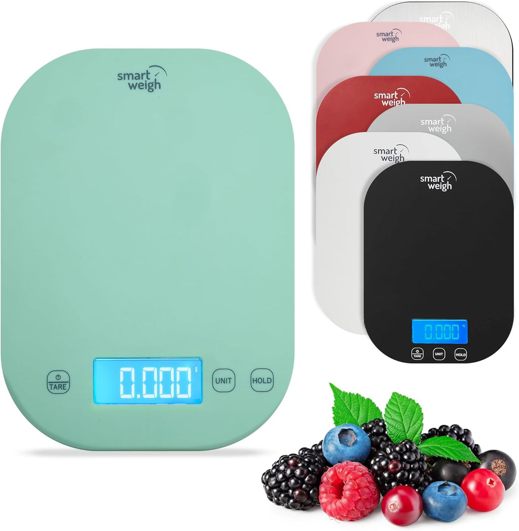 Smart Weigh Digital Kitchen Scale - Mint Green for Accurate Cooking, Baking & Meal Prep | Grams & Ounces