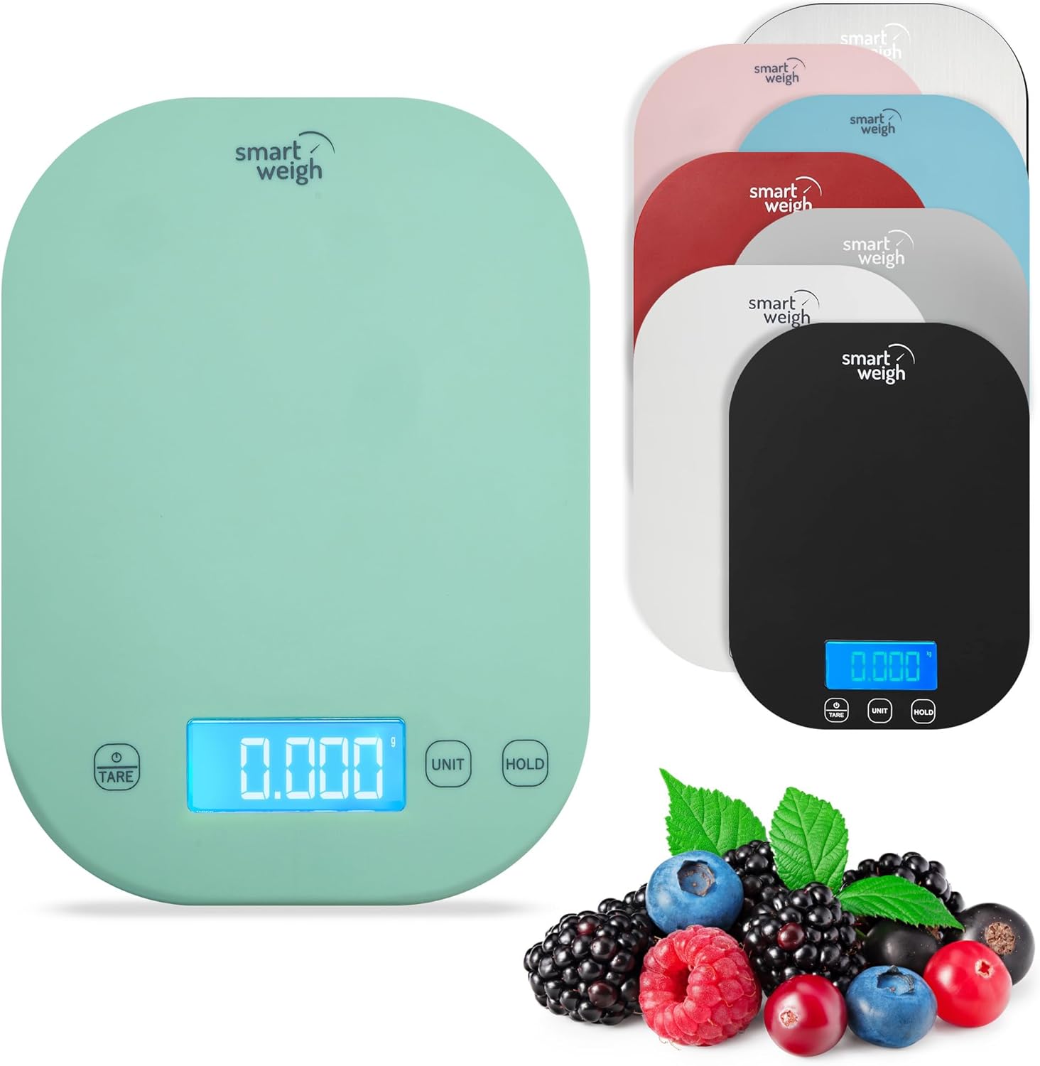 Smart Weigh Digital Kitchen Scale - Mint Green for Accurate Cooking, Baking & Meal Prep | Grams & Ounces