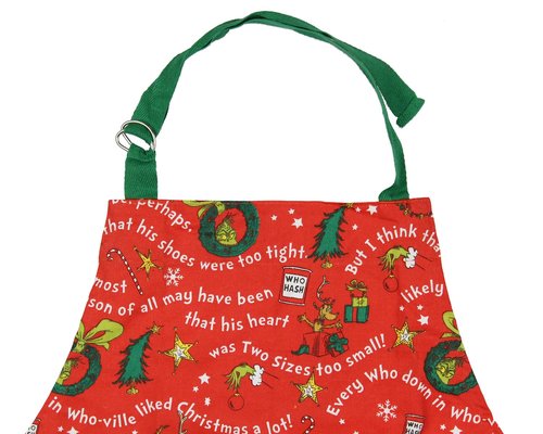 MJC Grinch Apron Dr Seuss How The GRINCH Stole Christmas Storybook Icons Adult Kitchen Apron Adjustable Neck Baking Cooking