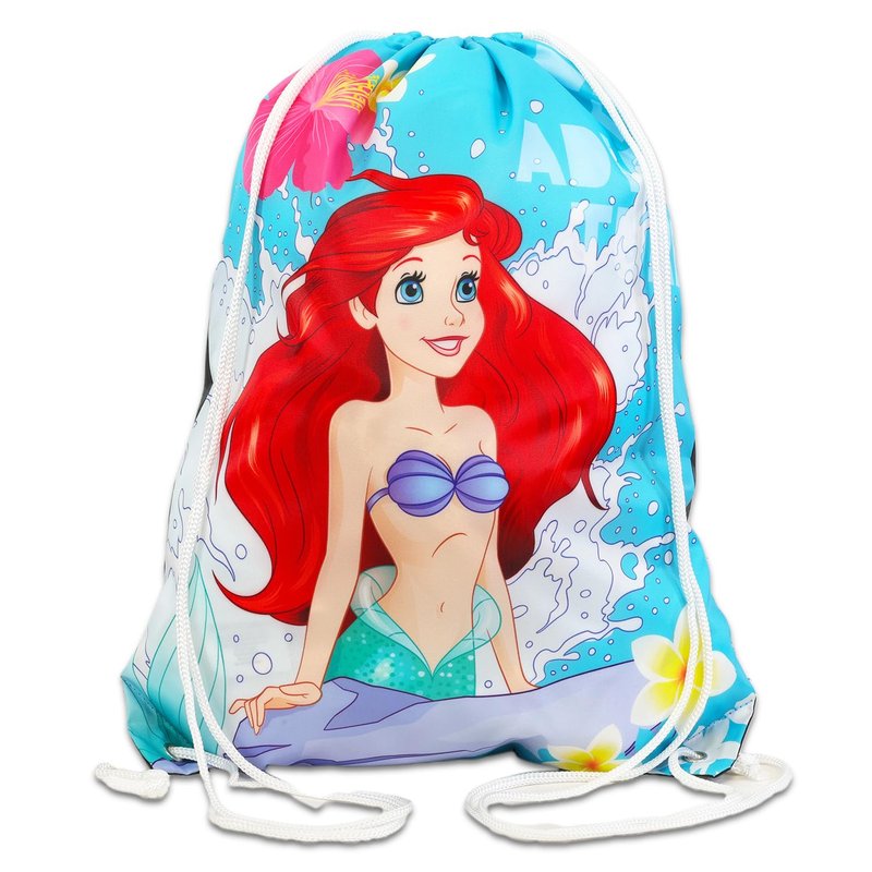 Little Mermaid Fleece Blanket and Cinch Bag Set - Bundle with Soft Ariel Blanket Plus Cinch Bag, Stickers, More for Kids, Adults, Children | Cozy Little Mermaid Fleece Blanket 50" x 70”