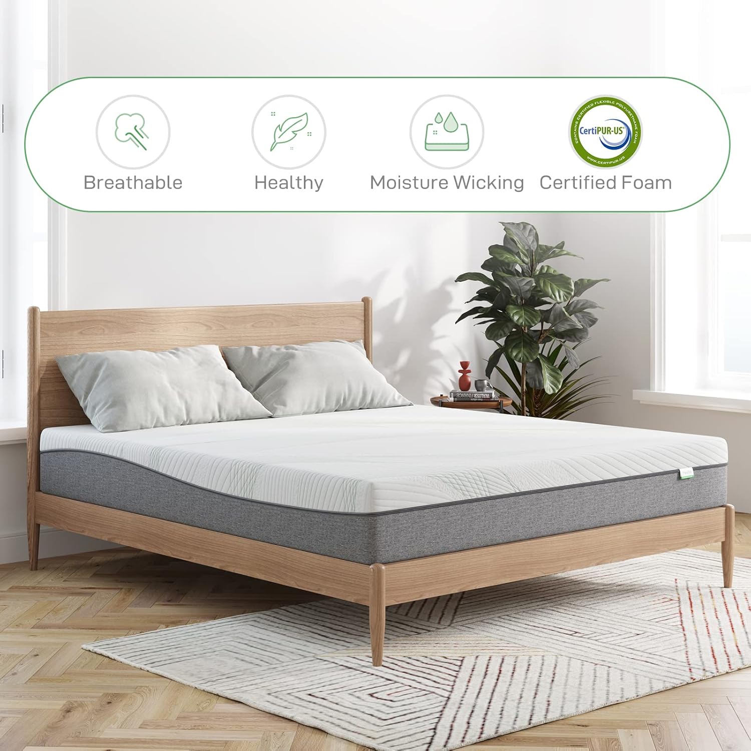 Novilla Gel Memory Foam Mattress - 10-Inch California King Size | Pressure Relieving, CertiPUR-US Certified