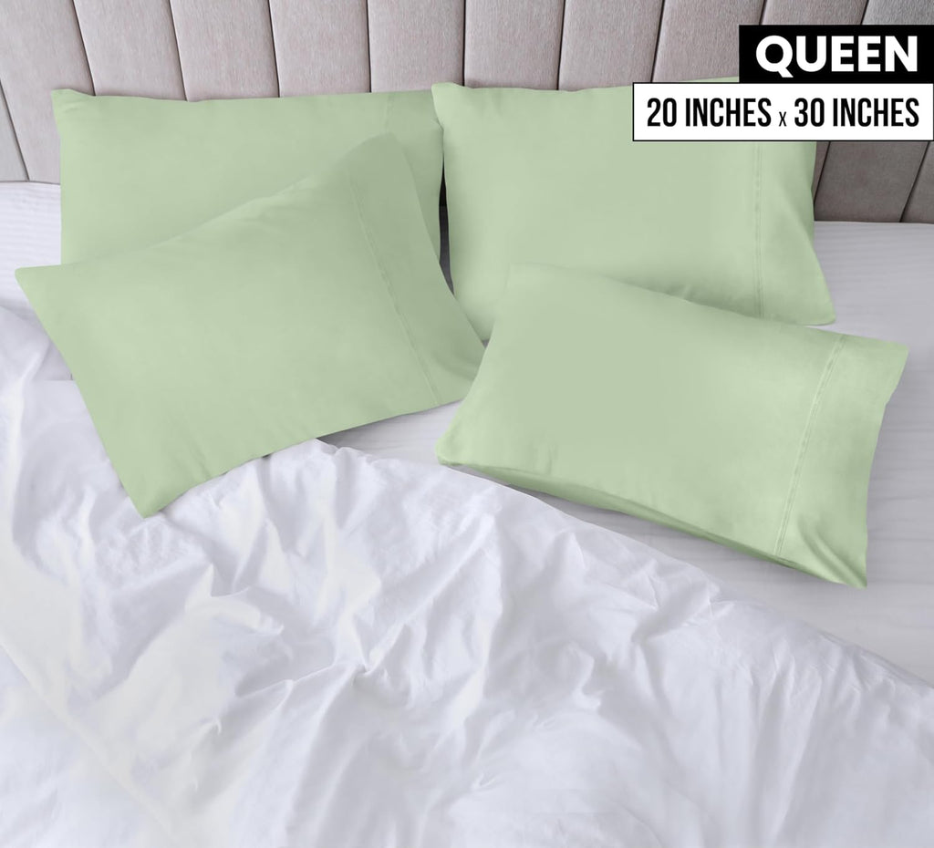 Utopia Bedding Queen Pillow Cases - Soft Brushed Microfiber - Pack of 4, 20 X 30 Inches, Sage Color