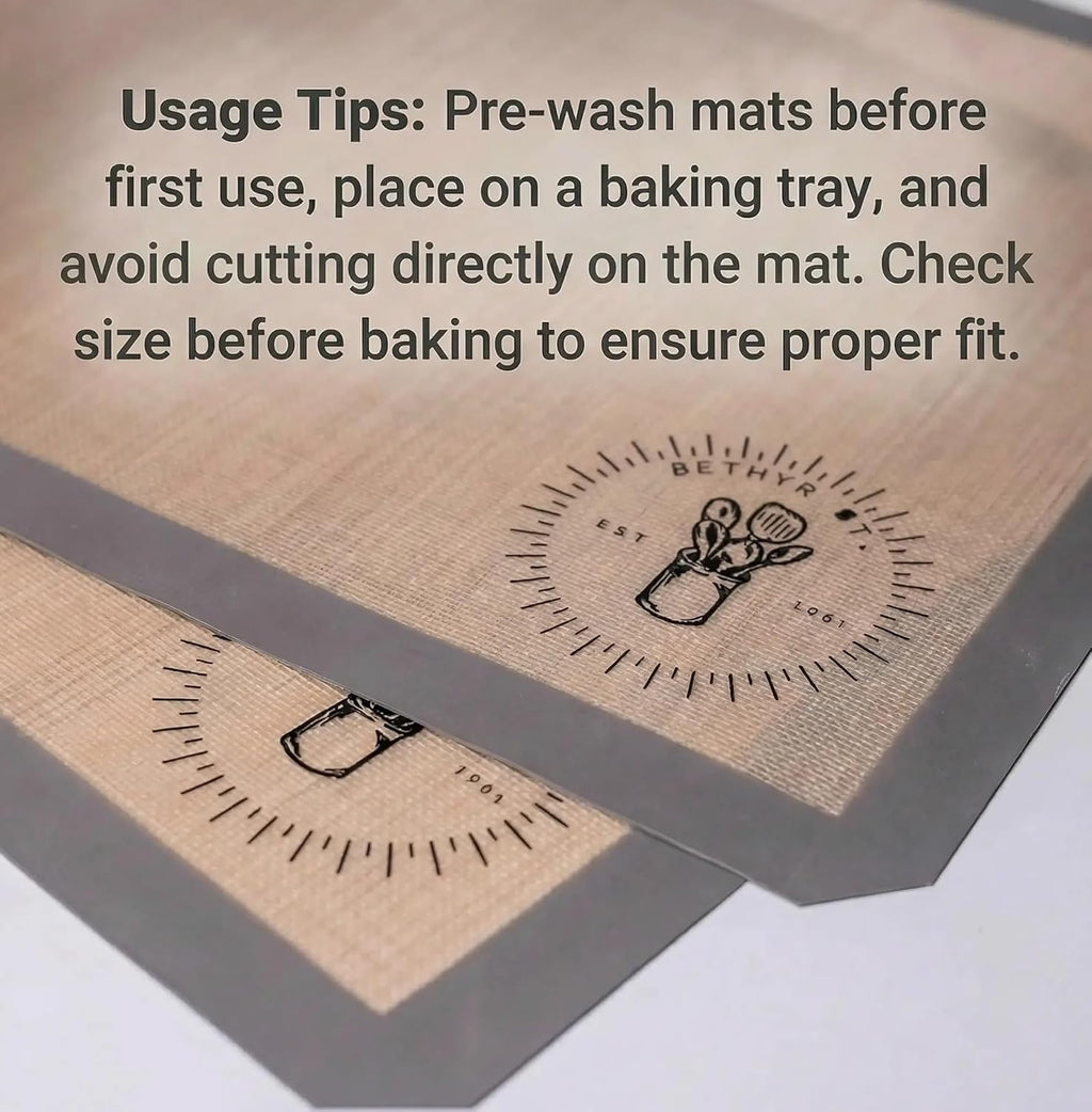 Silicone Baking Mats - Non-Stick Baking Sheet Liners | Pack of 2, 16 x 24 Inch (40x60 cm)