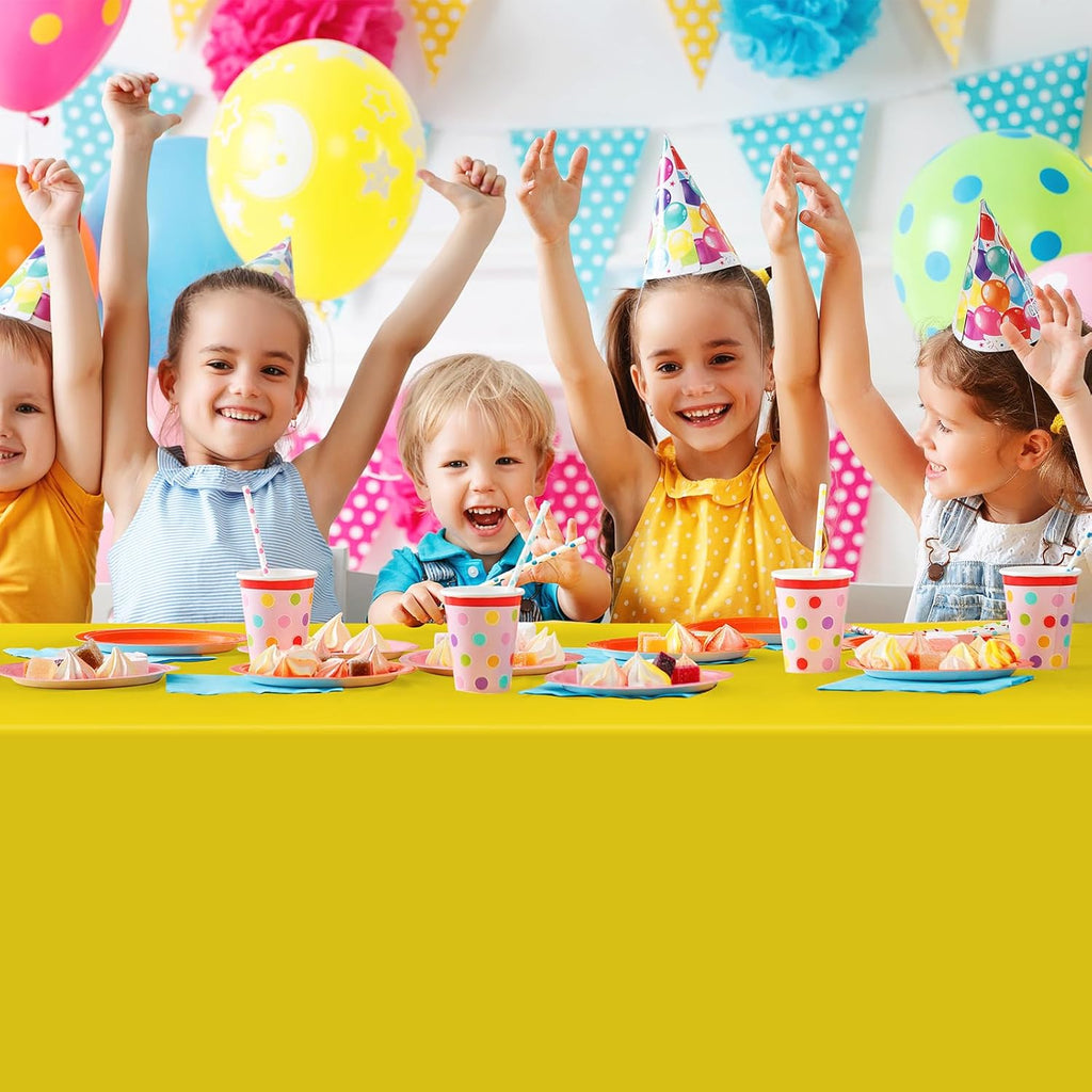 Rainbow Tablecloths by [Brand Name] - 12 Pack Disposable Plastic Covers for Parties | 54 x 108 Inch