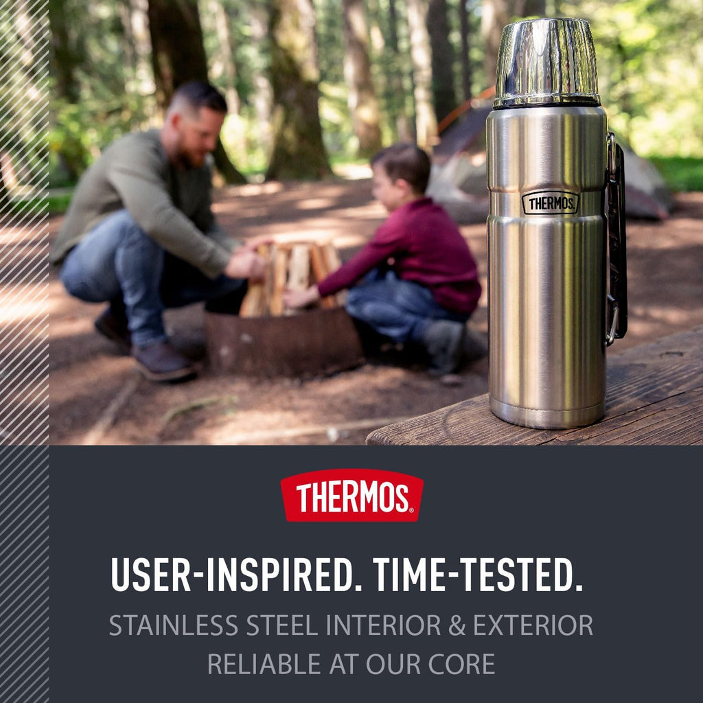 THERMOS Stainless King Vacuum-Insulated Beverage Bottle - 40 Ounce, Matte Stainless Steel Finish
