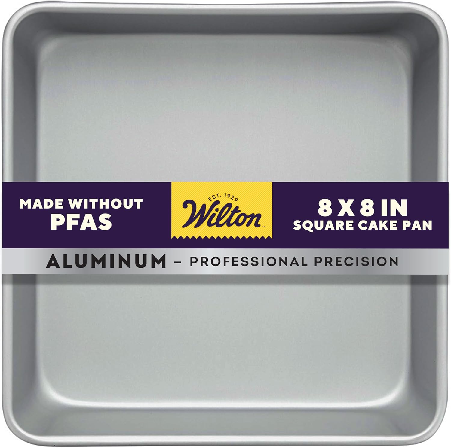 Wilton Square Cake Pan - 8 x 8 Inch Even Heating Aluminum Bakeware | PFAS-Free Design
