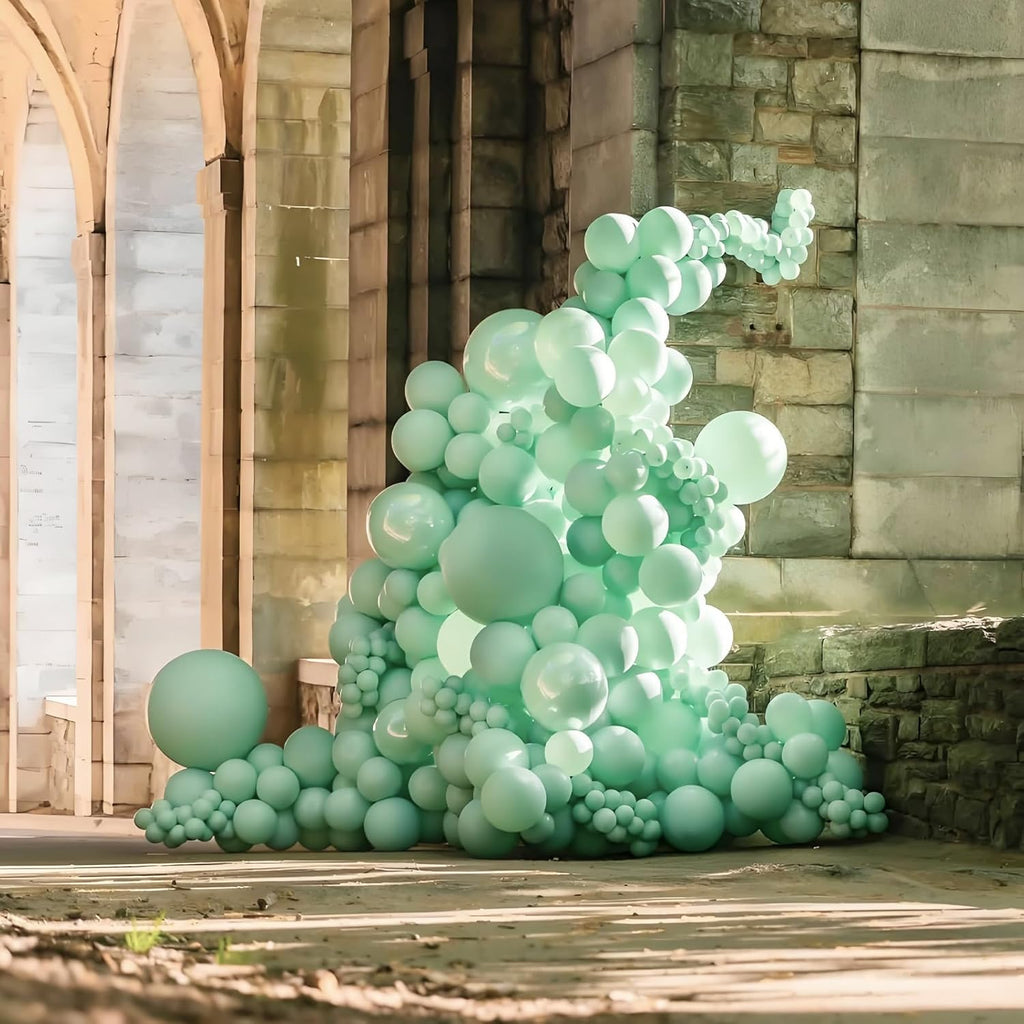 Skiennix Mint Green Balloons - 120-Piece Latex Set for Birthday, Baby Shower & Wedding Decor | Various Sizes