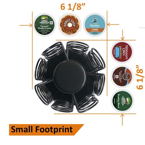 BLACKSMITH FAMILY Capacity of 32 Pods K Cup Holders,K Cup Holder, K Cups Holder,K Cup Carousel, Coffee Pods Holder Storage Organizer Stand,No Assembly Required,Black