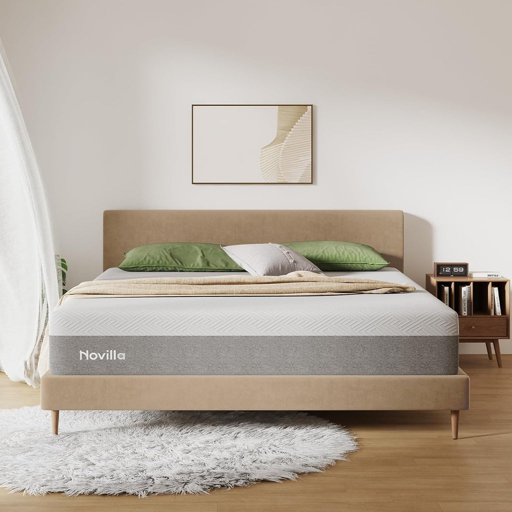 Novilla King Size Mattress - 12 Inch Gel Memory Foam for Cool Comfort & Pressure Relief | Medium Plush Feel