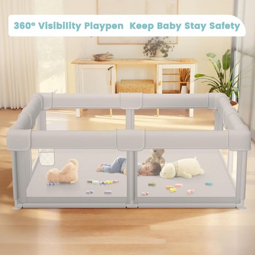Besuhot Baby Playpen - Sturdy Safety Playard with Gate | 50x50 Indoor & Outdoor Activity Center