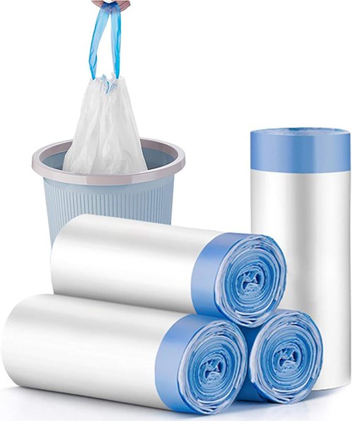 Charmount 4 Gallon Trash Bags - Drawstring Small Trash Bags for Home & Office | 60 Count, Easy to Separate