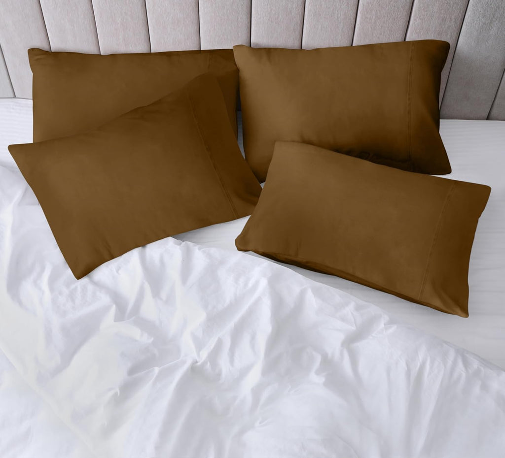 Utopia Bedding King Pillow Cases - 4 Pack - Soft Brushed Microfiber - Fade Resistant 20 X 40 Inches (Mocha)
