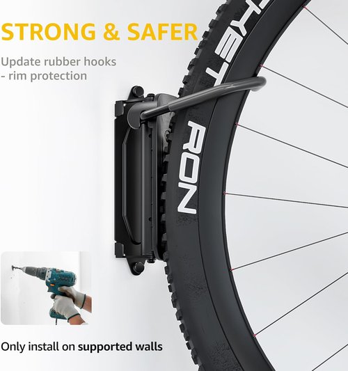 monTEK Swivel Bike Wall Mount - Space-Saving Vertical Bike Rack for Garage | Holds 66 lbs, Easy Install
