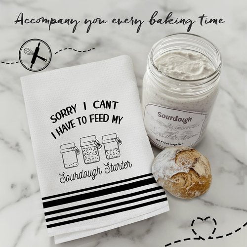 Koesus Funny Sourdough Baking Kitchen Towels, Gifts for Sourdough Bakers Tea Dish Towels for Kitchen, Baking Lover Gifts Decorative Hand Towels, 16x24 Inch