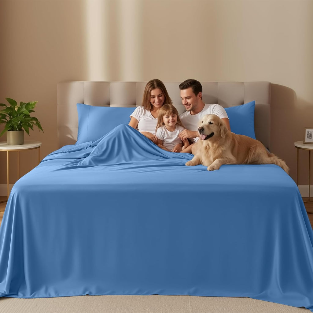 Utopia Bedding Queen Size Sheet Set - Soft, Breathable Microfiber | 4-Piece in Dutch Blue