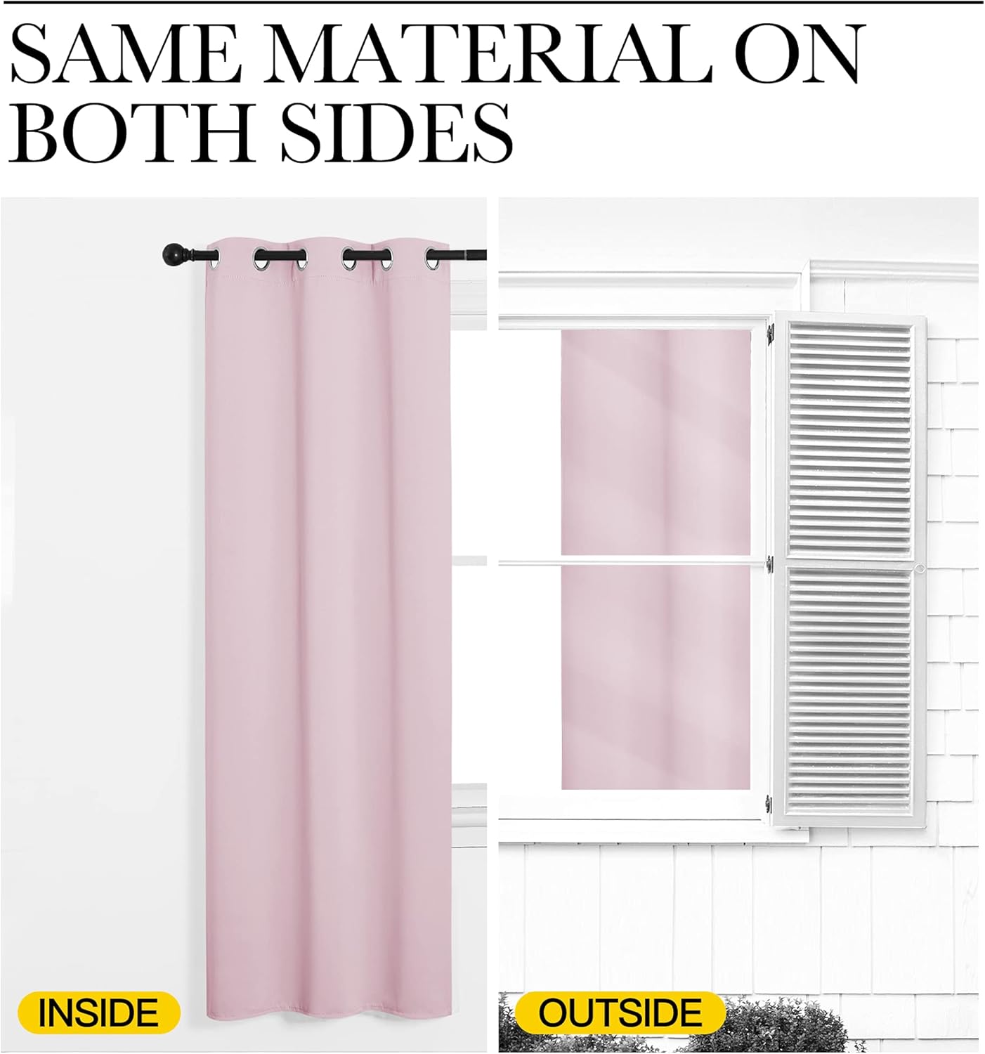 NICETOWN Baby Pink Blackout Curtains - Thermal Insulated 90-Inch Long Drapes for Large Windows | 2 Panels, 55" Wide