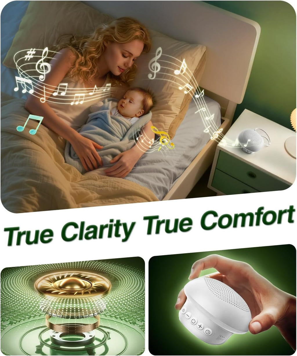 Skiennix Portable White Noise Sound Machine - 20 Soothing Sounds, 48H Battery, Night Light & Timers