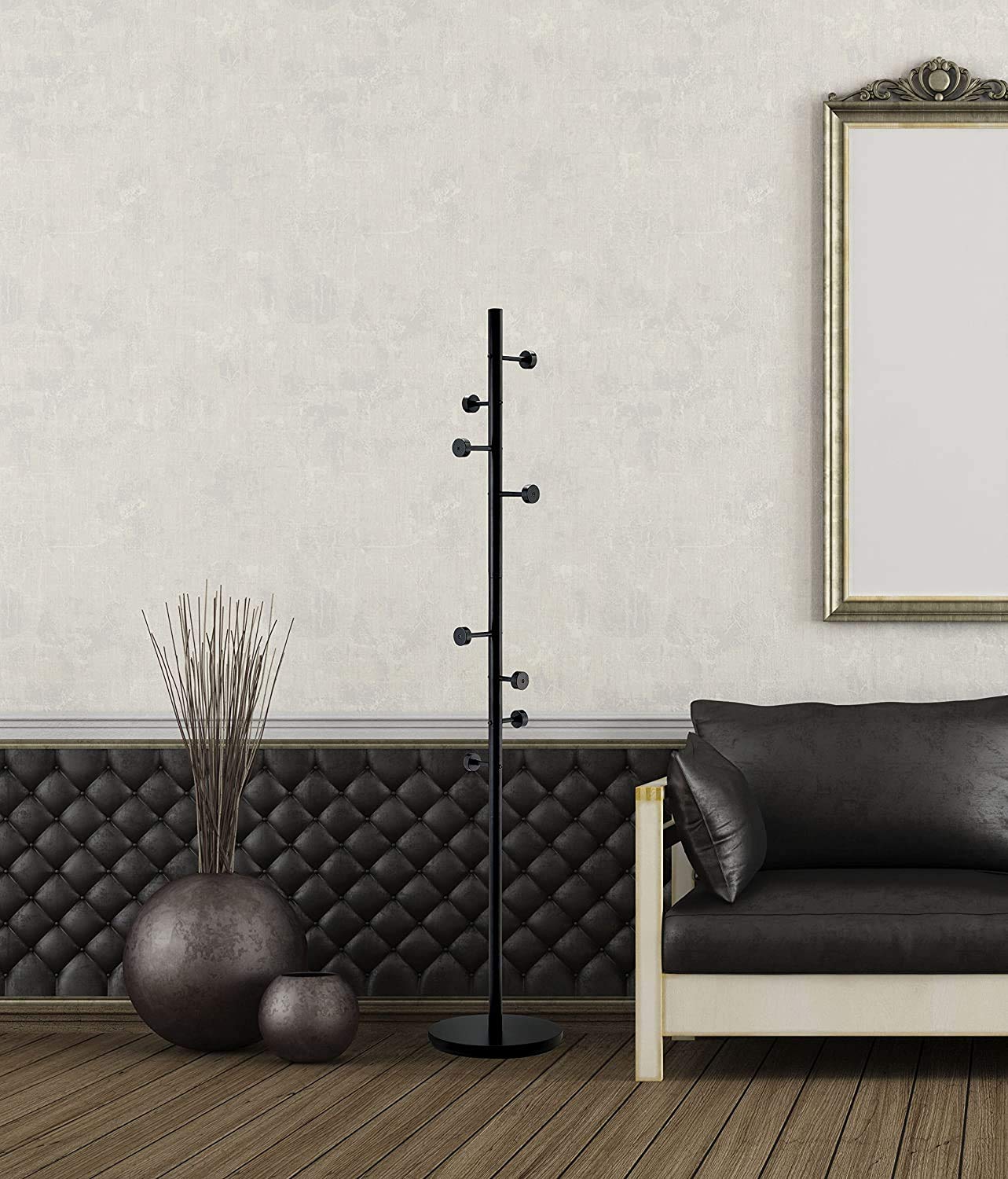 Adesso WK2030-22 Swizzle Coat Rack, Brushed Steel