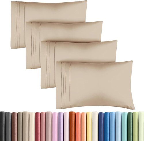 King Pillow Cases by [Brand Name] - Ultra Soft Hotel Quality Covers | Comfy, Wrinkle-Free, 4-Piece Set in Cream