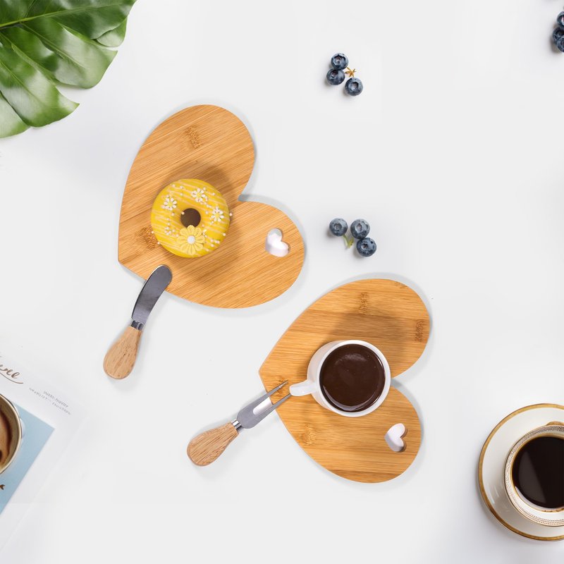 Defined Deco 12 Set Heart Cheese Board Cheese Knives Wood Mini Charcuterie Board,8.3x7 Inch Mini Charcuterie Boards with Knives,for Guest Bridal Baby Shower Prize Wedding Birthday Valentines Day