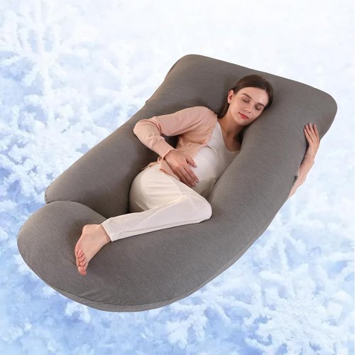 Allopera Pregnancy Pillow - Full Body Maternity Support 57 Inch with Removable Cooling Cover | Ideal for Pregnant Women