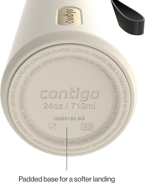 Contigo DualSip 24 oz Stainless Steel Water Bottle - Vacuum-Insulated, BPA-Free, Leakproof Lid (Straw/Spout)