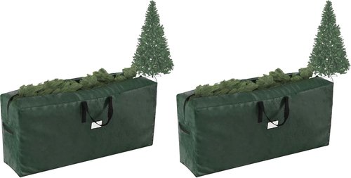 Elf Stor Christmas Tree Storage Bag - Durable Organizer for 9FT Artificial Trees | Green, Pack of 2