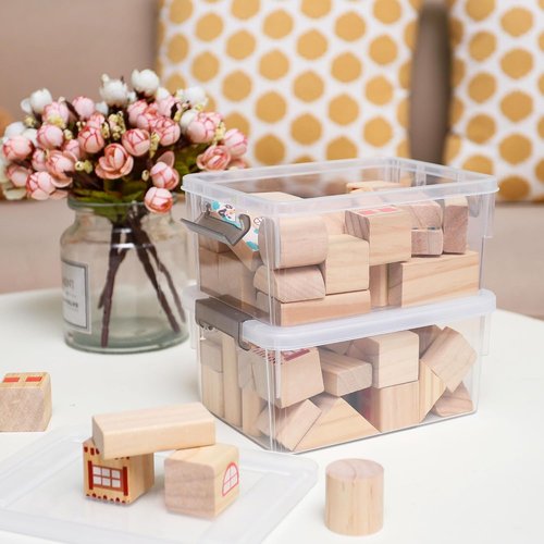 Anywish Small Storage Bins - 3.2 QT Clear Plastic Containers with Lids | 8-Pack for Easy Organization