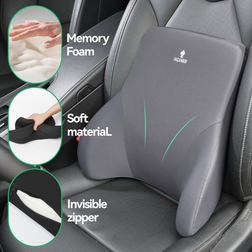 FAIZJUNBEN Lumbar Support Pillow, Memory Foam Cushion, Improve Posture and Relieve Low Back Pain, Lumbar Support for car Seats, Gaming Chairs, Office Chairs, wheelchairs