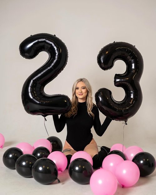 IWERP 40-Inch Black Number 2 Balloon - Unisex Birthday Decorations | Reusable Foil Mylar