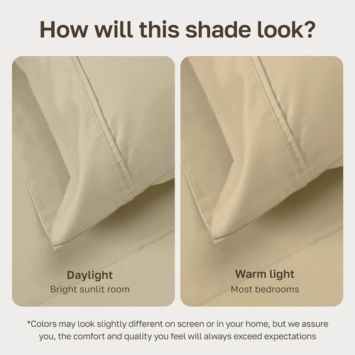 California Design Den Twin Bed Sheets Set - 100% Cotton, 400 Thread Count, Silky Smooth Sateen, Beige
