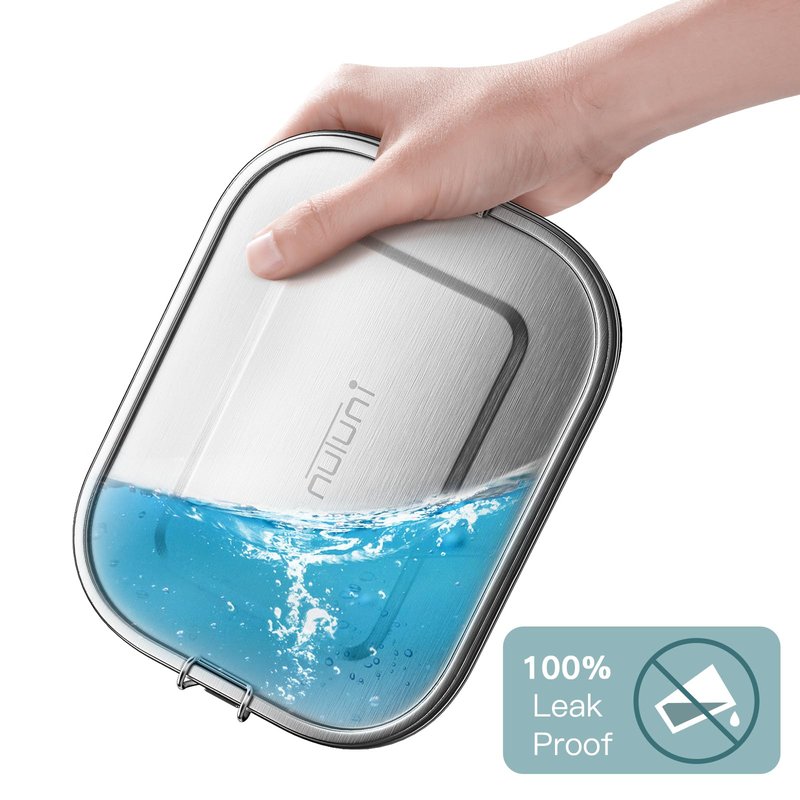 NUTUNI Large Lunch Box for Adults and Kids, 47oz Stainless Steel Food container, 1400ML Leak-Proof Metal Bento Box, Food Storage Contaniers For School, Travel, Work