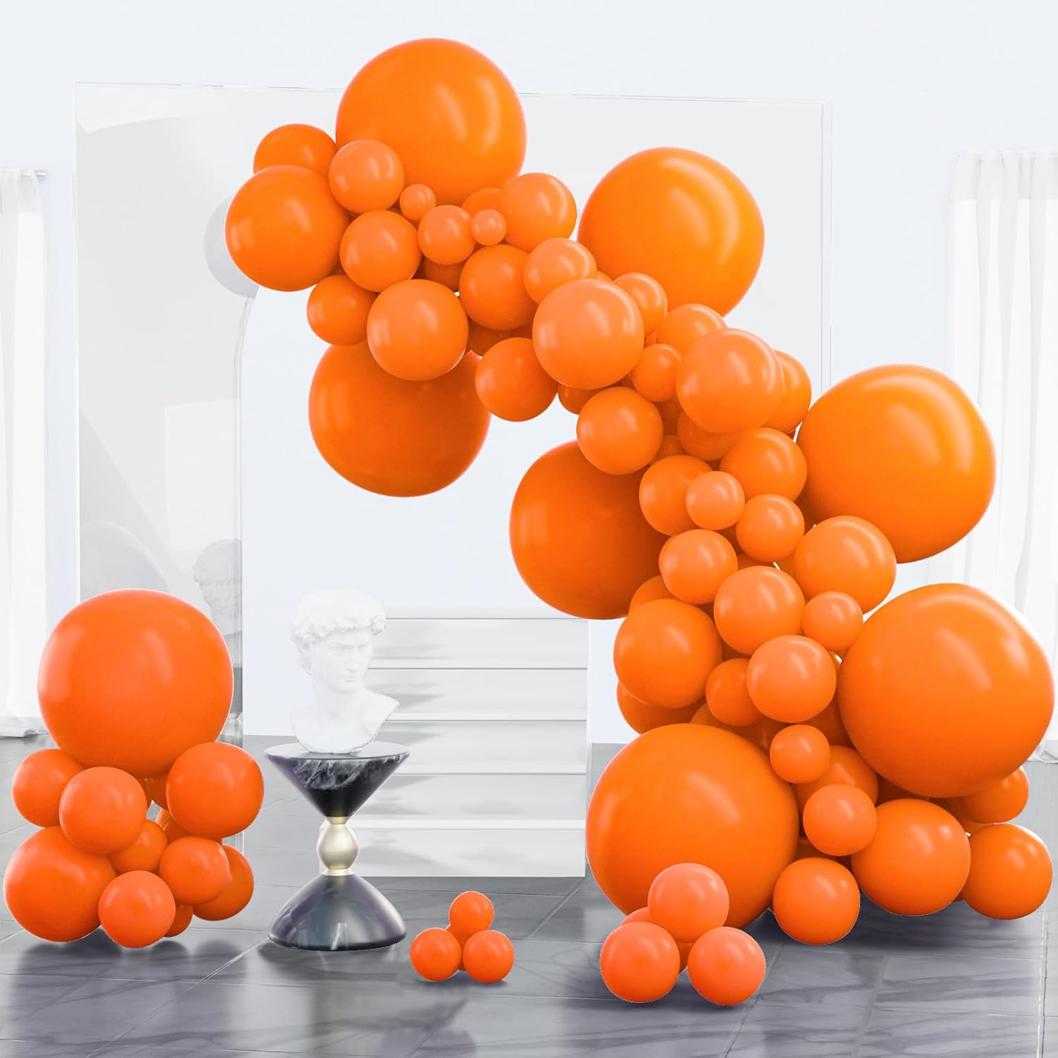 PartyWoo Orange Balloons - 100pcs Matte Fall Balloon Arch Kit | 18", 12", 10", 5" for Thanksgiving & Baby Showers
