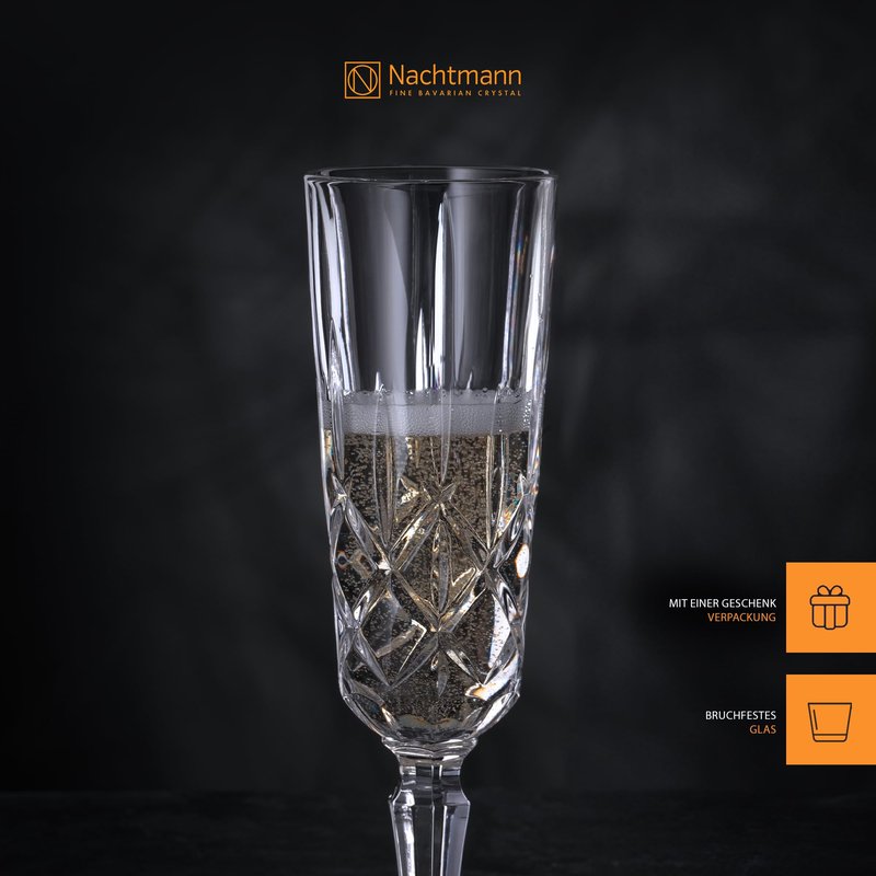 Nachtmann Spiegelau Noblesse Z109580 Champagne Glasses Set of 4 Glass Capacity Approx. ml Transparent