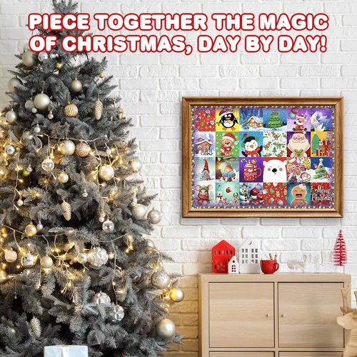 ArtCreativity Advent Calendar Puzzle 2025 | 1000-Piece Jigsaw with 24-Day Countdown for Kids