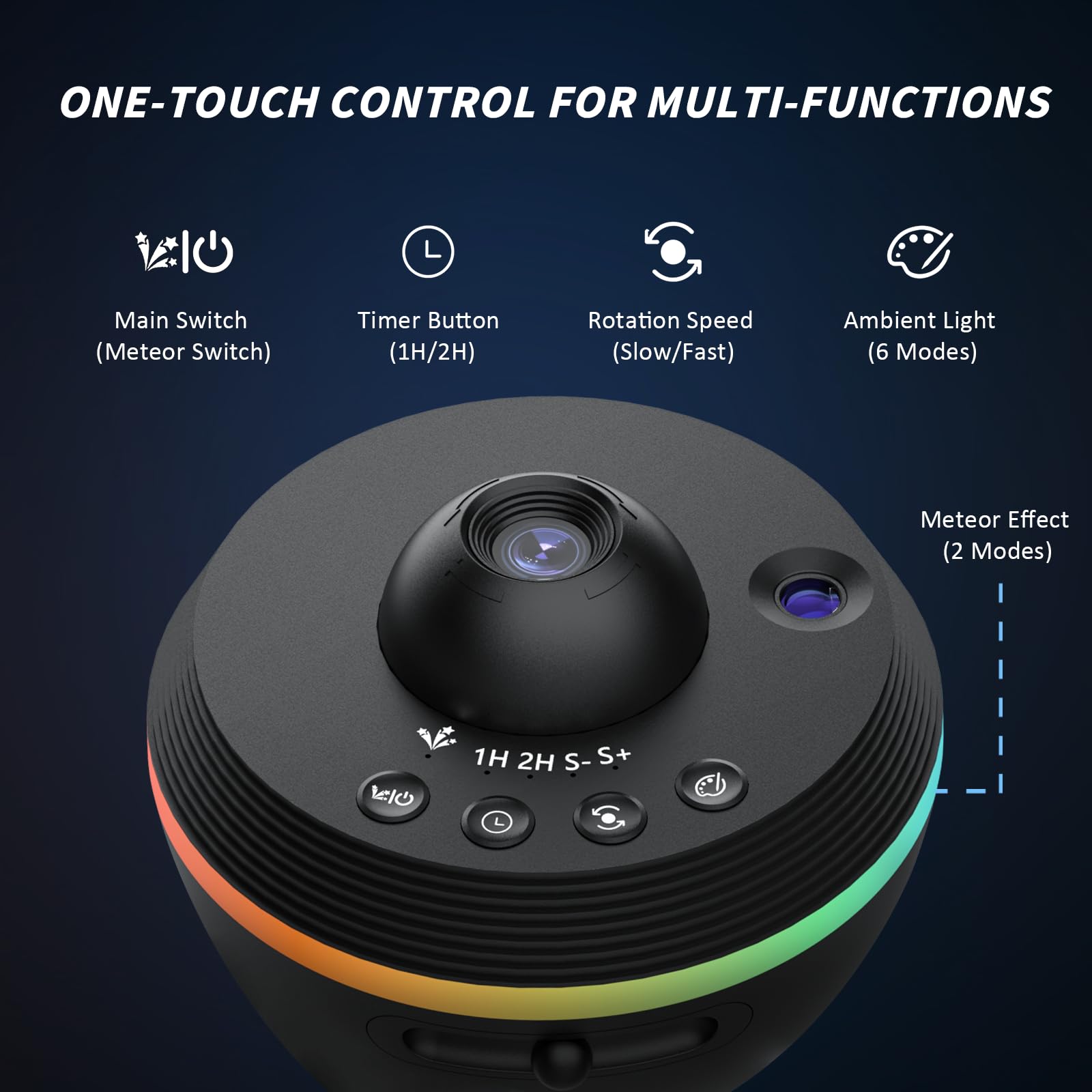 Ainael Galaxy Projector, Star Projector Home Planetarium Space Ceiling Starry Sky Night Light with Light Strip, Meteor and Galaxy Projector for Kid Adult Bedroom Christmas Gift (Black)